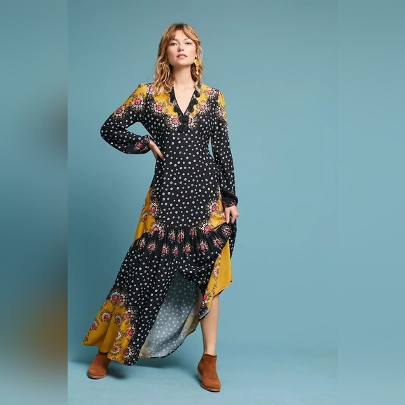 FARM Rio Dresses & Skirts - Farm Rio Floral-blocked Maxi Dress